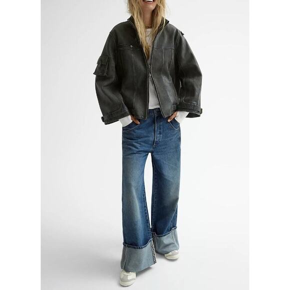 Free People Final Countdown Cuffed Mid-Rise Denim - Picture 1 of 4